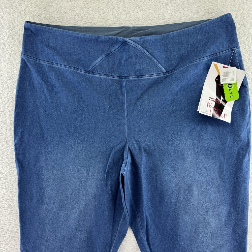 Women With Control Elite Prime Stretch Denim Flare Pants 28 Plus Blue Western - Picture 2 of 11